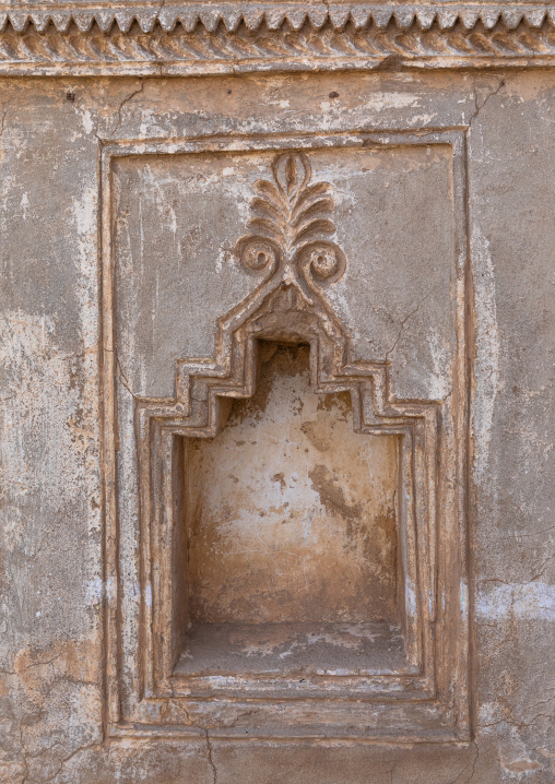 Niche gypsum decoration of a farasani house, Red Sea, Farasan, Saudi Arabia