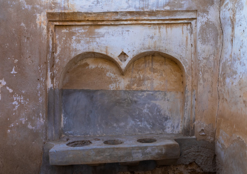 Ablutions area of a farasani house with gypsum decoration and frescoes, Red Sea, Farasan, Saudi Arabia