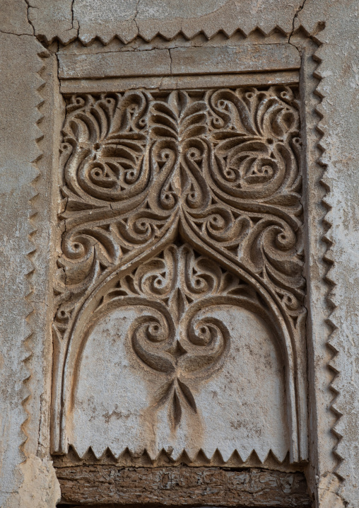 Gypsum decoration of the external walls of a farasani house, Red Sea, Farasan, Saudi Arabia