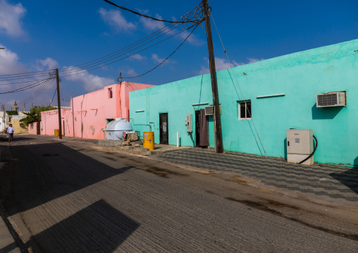 Multi colored houses, Red Sea, Farasan, Saudi Arabia