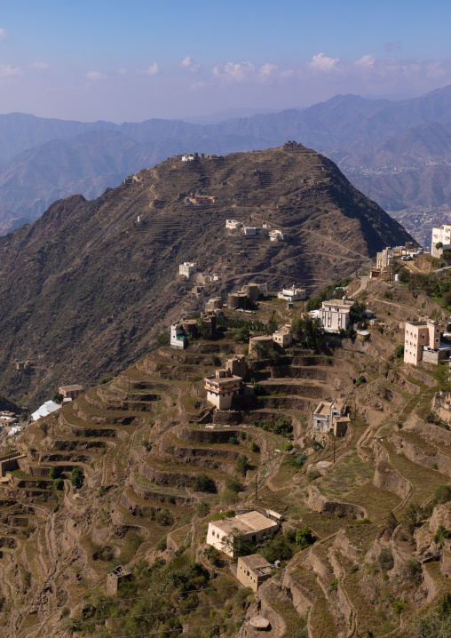Modern and old houses built in the mountains, Jizan Province, Addayer, Saudi Arabia