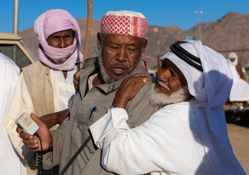 Saudi men in the camel market, Najran Province, Najran, Saudi Arabia