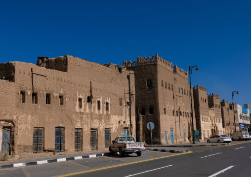 Traditional mud houses in the city center, Najran Province, Najran, Saudi Arabia