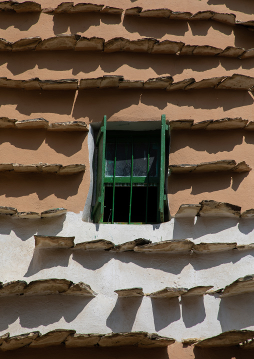 Stone and mud house with slates in al-Basta disctrict, Asir province, Abha, Saudi Arabia