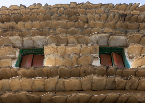 Stone and mud house with slates in al-Basta disctrict, Asir province, Abha, Saudi Arabia