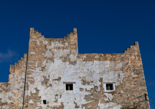 Old traditional house against blue sky, Asir province, Al-Namas, Saudi Arabia