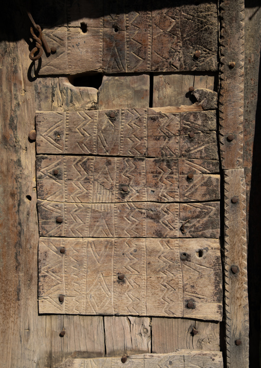 Old wooden door, Asir province, Abha, Saudi Arabia