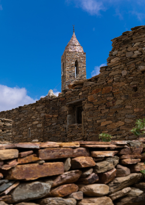 Mosque made of stones, Asir province, Tanomah, Saudi Arabia