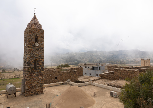 Mosque made of stones, Asir province, Tanomah, Saudi Arabia