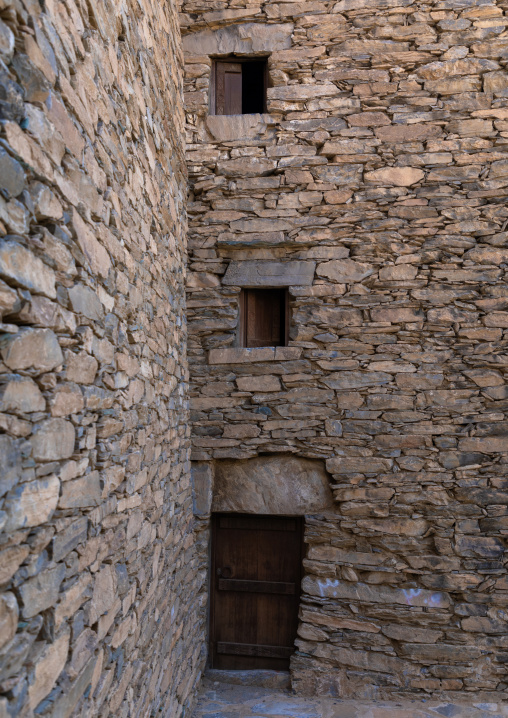 Stone house in Dhee Ayn marble village, Al-Bahah region, Al Mukhwah, Saudi Arabia