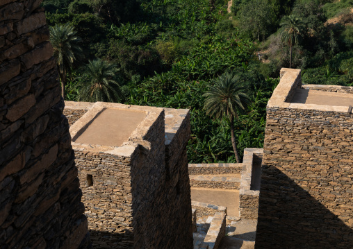 Stone house in Dhee Ayn marble village, Al-Bahah region, Al Mukhwah, Saudi Arabia