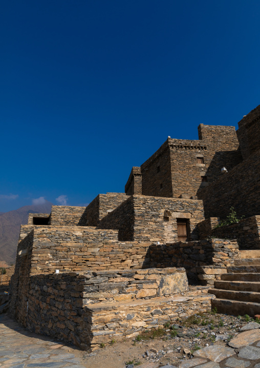 Stone house in Dhee Ayn marble village, Al-Bahah region, Al Mukhwah, Saudi Arabia