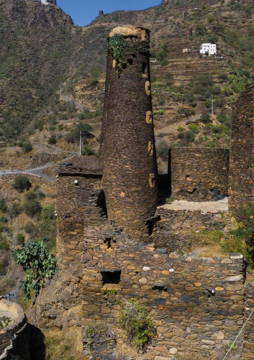 Traditional stone watchtowers, Jizan Province, Addayer, Saudi Arabia