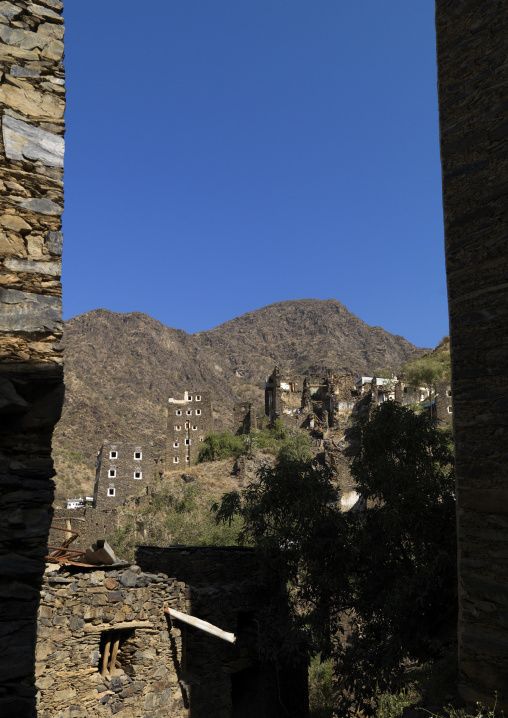 Multi-storey houses made of stones, Rijal Almaa Province, Rijal Alma, Saudi Arabia
