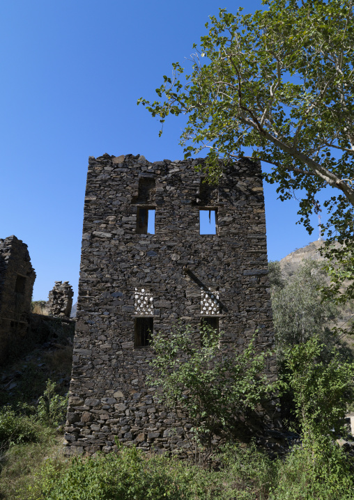 Multi-storey houses made of stones, Rijal Almaa Province, Rijal Alma, Saudi Arabia