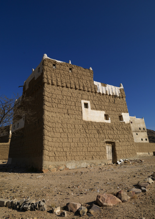 Traditional clay and silt homes in a village, Asir province, Ahad Rufaidah, Saudi Arabia