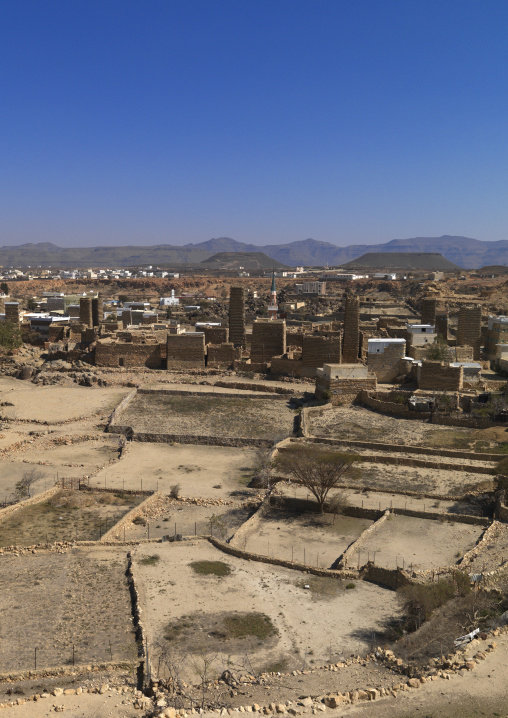 Traditional clay and silt homes in a village, Asir province, Ahad Rufaidah, Saudi Arabia