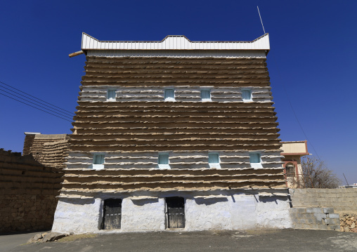 Traditional clay and silt homes in a village, Asir province, Ahad Rufaidah, Saudi Arabia