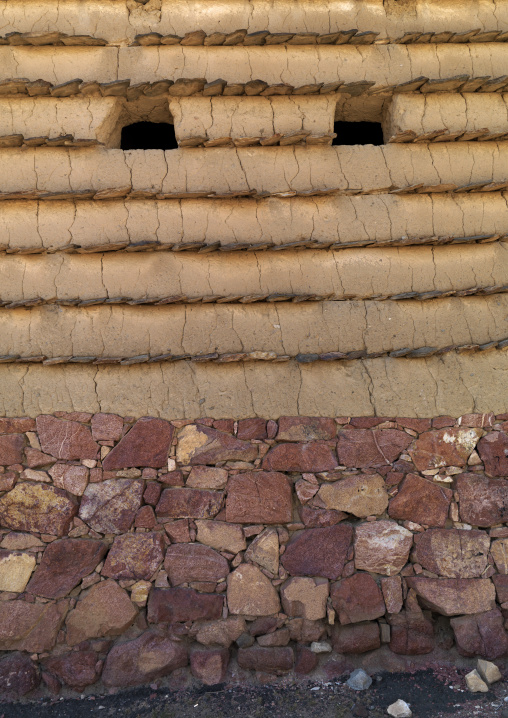 Traditional clay and silt homes in a village, Asir province, Ahad Rufaidah, Saudi Arabia