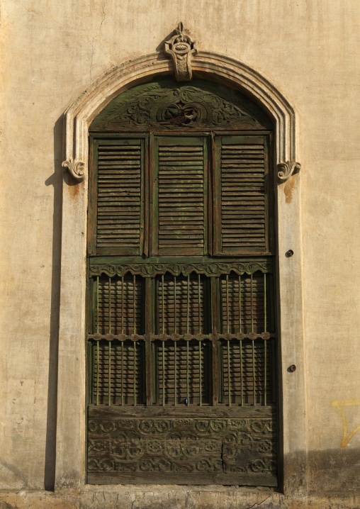 Kaki house window, Mecca province, Taif, Saudi Arabia