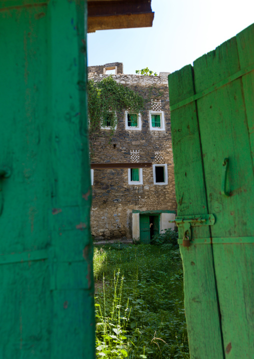 Rijal alma traditional village with typical aseeri architecture, Rijal Almaa Province, Rijal Alma, Saudi Arabia
