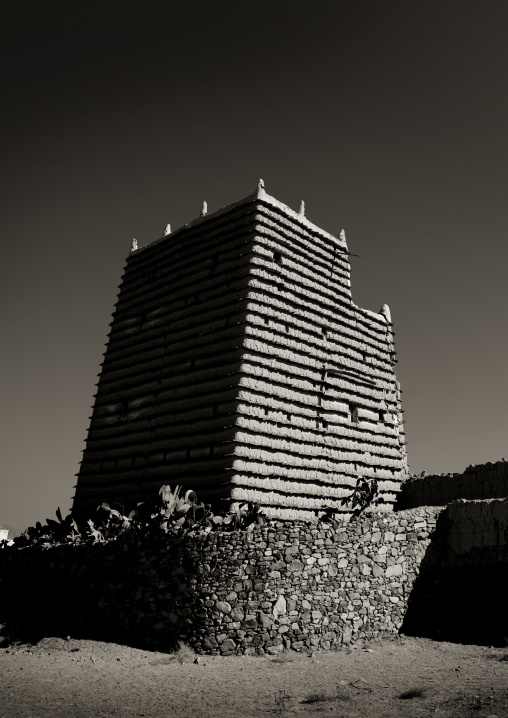 Traditional clay and silt homes in a village, Asir province, Ahad Rufaidah, Saudi Arabia