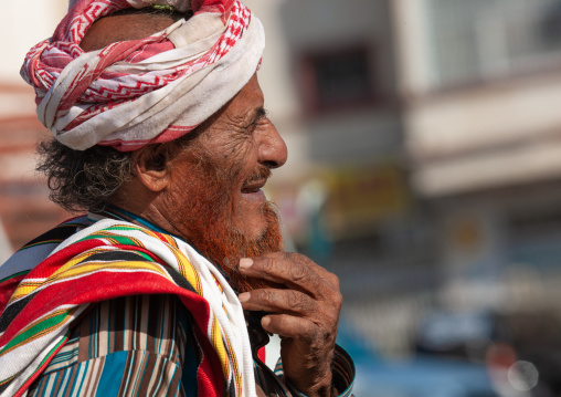 Portrait of an asiri old man with red beard, Asir province, Al Farsha, Saudi Arabia