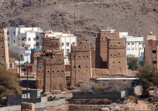Traditional clay houses in a village, Asir Province, Aseer, Saudi Arabia