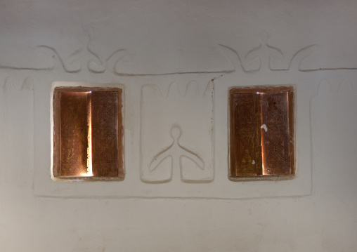 Emarah palace windows in Aba Alsaud historical area, Najran Province, Najran, Saudi Arabia