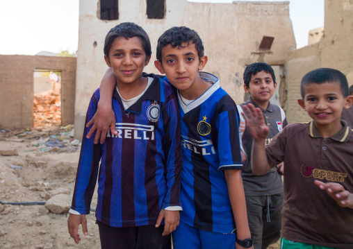 Saudi boys in the street, Najran Province, Najran, Saudi Arabia