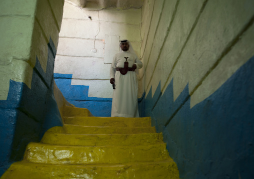 Colorful decoration inside a traditional house, Najran Province, Najran, Saudi Arabia