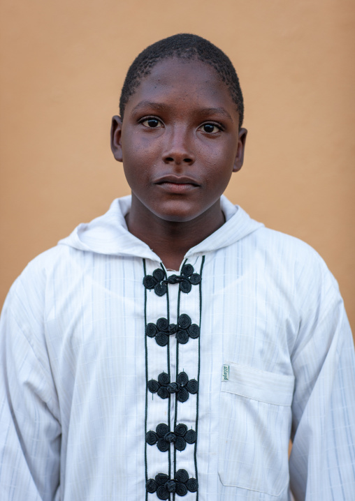 Portrait of a saudi boy with black skin, Najran Province, Najran, Saudi Arabia