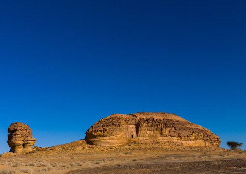 Nabataean tomb in madain saleh archaeologic site, Al Madinah Province, Al-Ula, Saudi Arabia