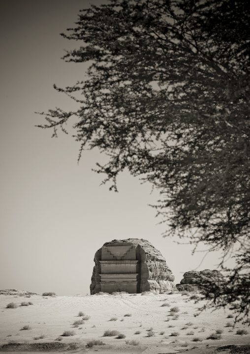 Qasr al-Farid tomb of Lihyan son of Kuza in Madain Saleh, Al Madinah Province, Alula, Saudi Arabia