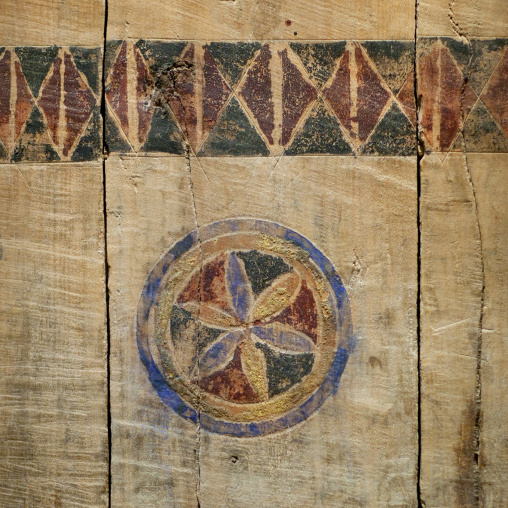 Old wooden door in Musmak fort, Riyadh Province, Riyadh, Saudi Arabia