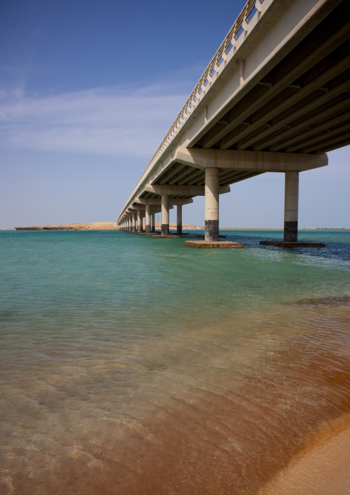 Bridge over the sea, Red Sea, Farasan, Saudi Arabia