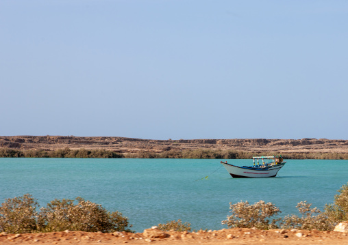 Dhow in a quiet bay, Jizan Region, Farasan island, Saudi Arabia