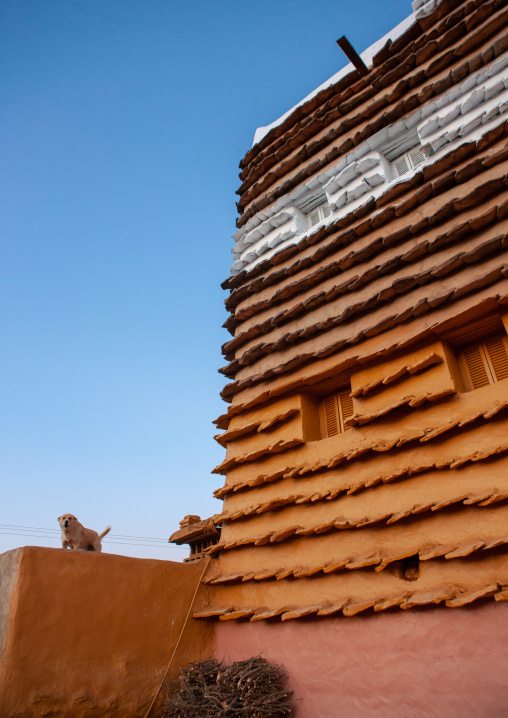 Traditional clay and silt homes in a village, Asir Province, Aseer, Saudi Arabia