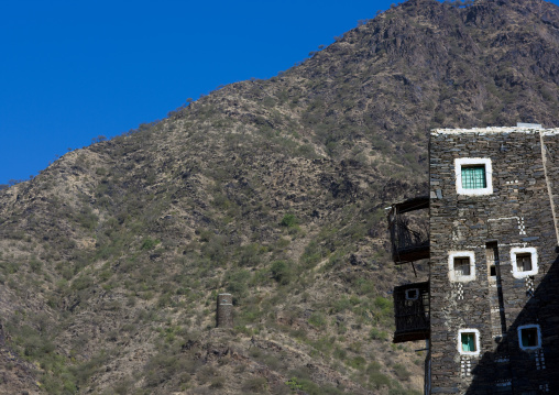 Multi-storey houses made of stones, Rijal Almaa Province, Rijal Alma, Saudi Arabia