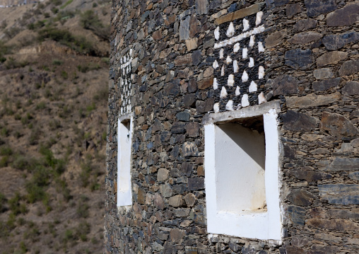 Multi-storey houses made of stones, Rijal Almaa Province, Rijal Alma, Saudi Arabia