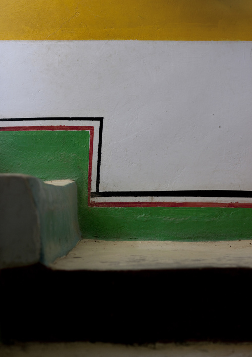 Al-qatt al-asiri traditionally female interior wall decoration in a house, Rijal Almaa Province, Rijal Alma, Saudi Arabia