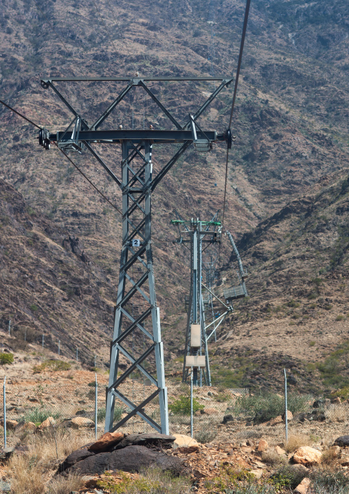 Cable car in the mountain, Rijal Almaa Province, Rijal Alma, Saudi Arabia