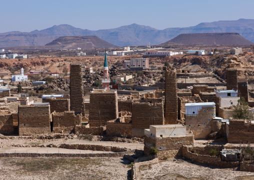 Traditional clay and silt homes in a village, Asir Province, Aseer, Saudi Arabia