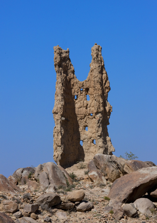 Traditional clay and silt homes in a village, Najran Province, Najran, Saudi Arabia
