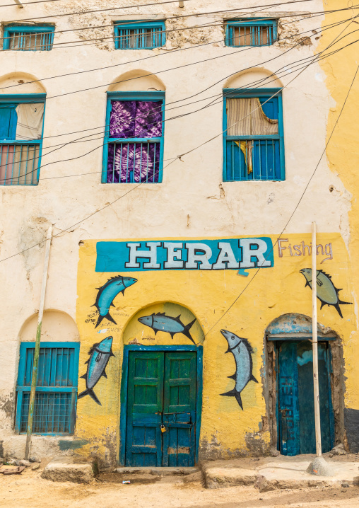 Fisherman shop mural, Sahil region, Berbera, Somaliland