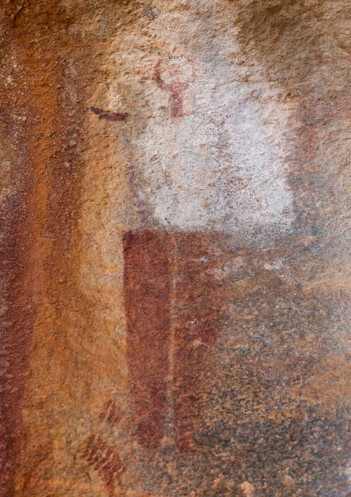 Cave paintings and petroglyphs depicting a man, Woqooyi Galbeed, Laas Geel, Somaliland