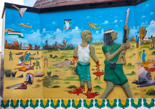Fresco commemorating somaliland's breakaway from the rest of somalia during the 1980s, Woqooyi Galbeed region, Hargeisa, Somaliland