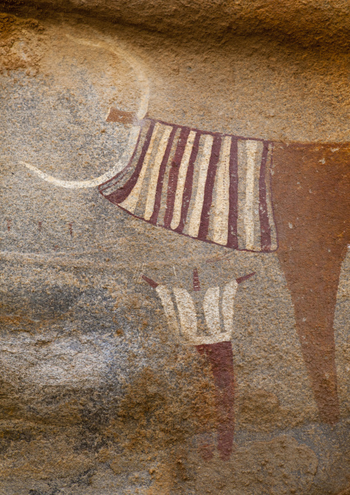 Laas Geel Rock Art Caves, Paintings Depicting Cows And Human Beings, Hargeisa, Somaliland