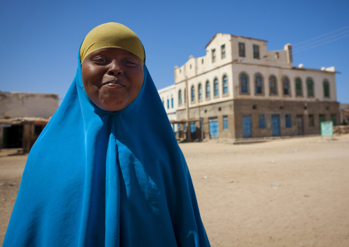 Portrait Of A Teenage Girl Outside A Former Ottoman Empire House, Berbera Area, Somaliland