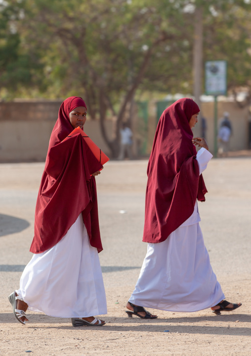 Somali teenage girls students in the street, Togdheer region, Burao, Somaliland